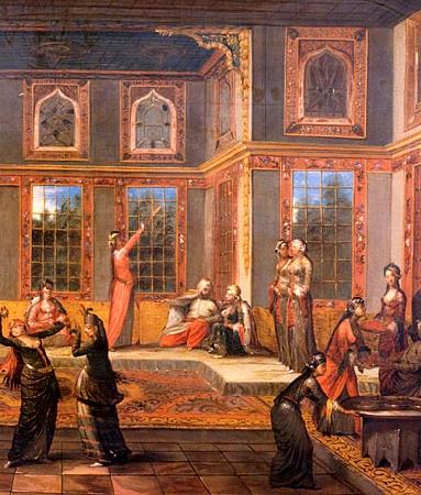 Jean-Baptiste Van Mour Harem scene with the Sultan Sweden oil painting art